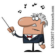 macho, conductor, ondulación, un, batuta