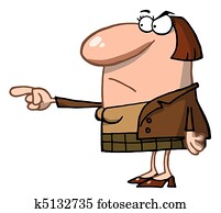 Mad Woman Pointing The Blame