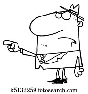 Outlined Man Pointing The Blame Outlined Man Pointing The Blame