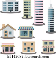 Building icons set Building icons set