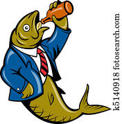 cartoon Herring fish drinking beer cartoon Herring fish drinking beer