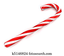 Christmas candy cane isolated on white background