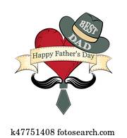 Fathers day, postcard in retro style Fathers day, postcard in retro style