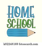 HomeSchool text with pencil HomeSchool text with pencil