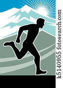 Marathon runner silhouette Marathon runner silhouette