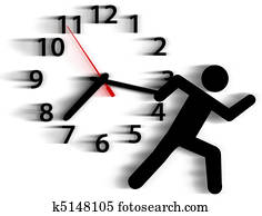 Person symbol run time race against clock Person symbol run time race against clock