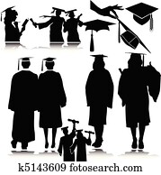 studenten, vektor, silhouetten studenten, vektor, silhouetten