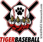 tiger, baseball tiger, baseball