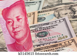 yuan, y, dólar