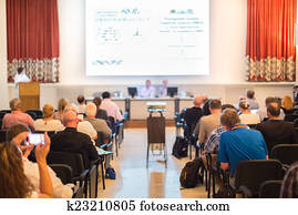 ομιλητής, σε, αρμοδιότητα διάσκεψη, και, presentation.