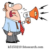 Boss Man Screaming Into Megaphone Boss Man Screaming Into Megaphone