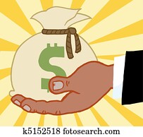 Business Hand Holding Money Bag