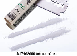 cocaine lines on mirror with razor blade drugs objects cocaine lines on mirror with razor blade drugs objects