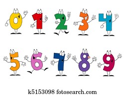 Friendly Cartoon Numbers Set Friendly Cartoon Numbers Set
