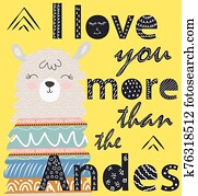I love you more than the Andes. Scandinavian style poster I love you more than the Andes. Scandinavian style poster