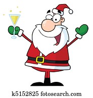 Santa Claus Drinking Champagne Santa Claus Drinking Champagne