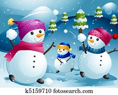 Snowball Fight Stock Illustration Images. 50 snowball fight