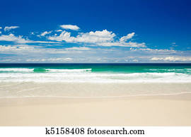Tropical beach on sandy Gold Coast beach Tropical beach on sandy Gold Coast beach