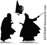 wizard vector silhouettes wizard vector silhouettes