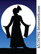 young chinese woman black silhouette