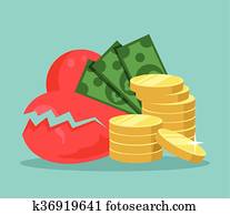 Broken heart and money