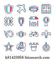 bundle of bastille day icons bundle of bastille day icons
