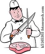cartoon butcher cutter knife sharpening cartoon butcher cutter knife sharpening