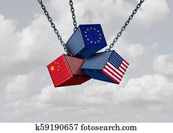 china, europa, verenigde staten, handel, oorlog