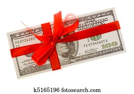 Dollars with red bow