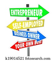 empresário, self empregado, proprietário negócio, seu, próprio, saliência, sinais
