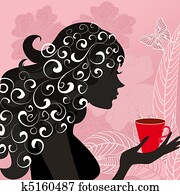 girl with the flower tea girl with the flower tea