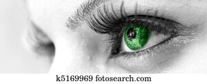 Green Eye - Beautiful, Feminine