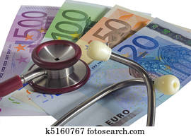  medical stethoscope over euro