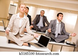 Meditating business partners