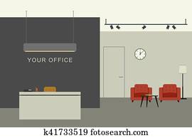 Office interior with reception