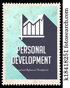 Personal Development on Blue in Flat Design. Personal Development on Blue in Flat Design.