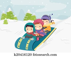 schnee- schlitten, kinder schnee- schlitten, kinder