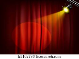 Spotlight on stage curtains Spotlight on stage curtains