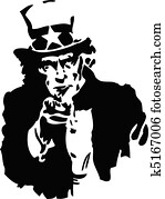 Uncle Sam Black and White Uncle Sam Black and White