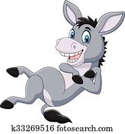caricatura, feliz, burro, isolado caricatura, feliz, burro, isolado