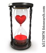 Hourglass with heart and blood Hourglass with heart and blood