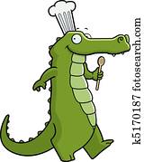 jacaré, cozinheiro