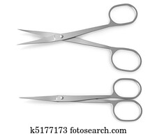 Manicure scissors closed and opened Manicure scissors closed and opened