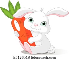 Rabbit holds giant carrot Rabbit holds giant carrot