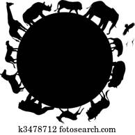 בעל חיים, אפריקה, צללית