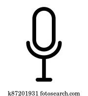 מיקרופון, השמע, קו, סיגנון, איקון