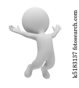 3d, 小, 人们, -, 开心