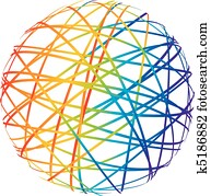 abstract sphere from color lines