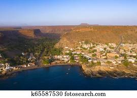 Aerial view Cidade Velha city  in Santiago - Cape Verde - Cabo Verde