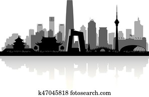 Beijing China city skyline silhouette Beijing China city skyline silhouette